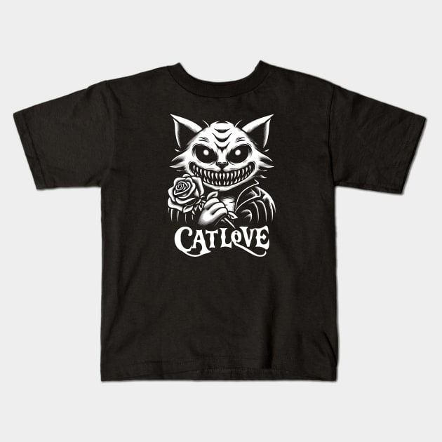 Cat love Kids T-Shirt by Rizstor